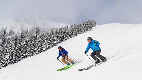 Skiers taking lessons at Crystal