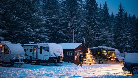 RV Lot in Winter at Crystal
