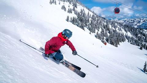 Skier at Crystal with Gondola