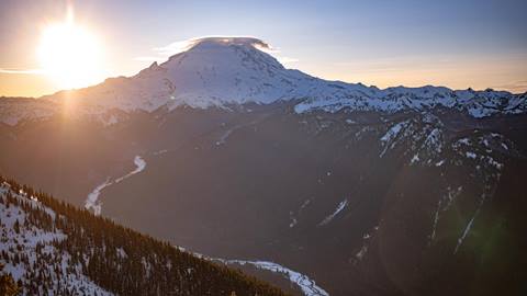 Mt Rainier at dusk