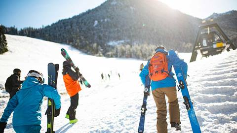 Skiers Hiking