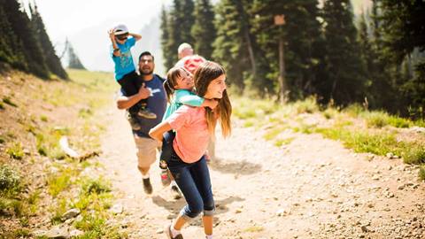 Family Hiking at Crystal