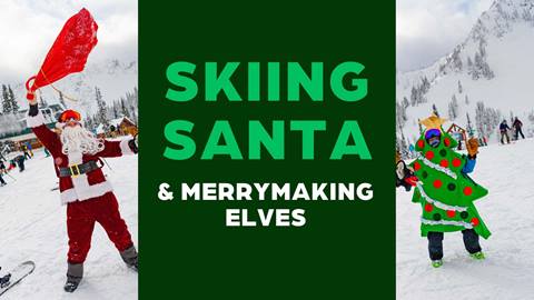 skiing santa