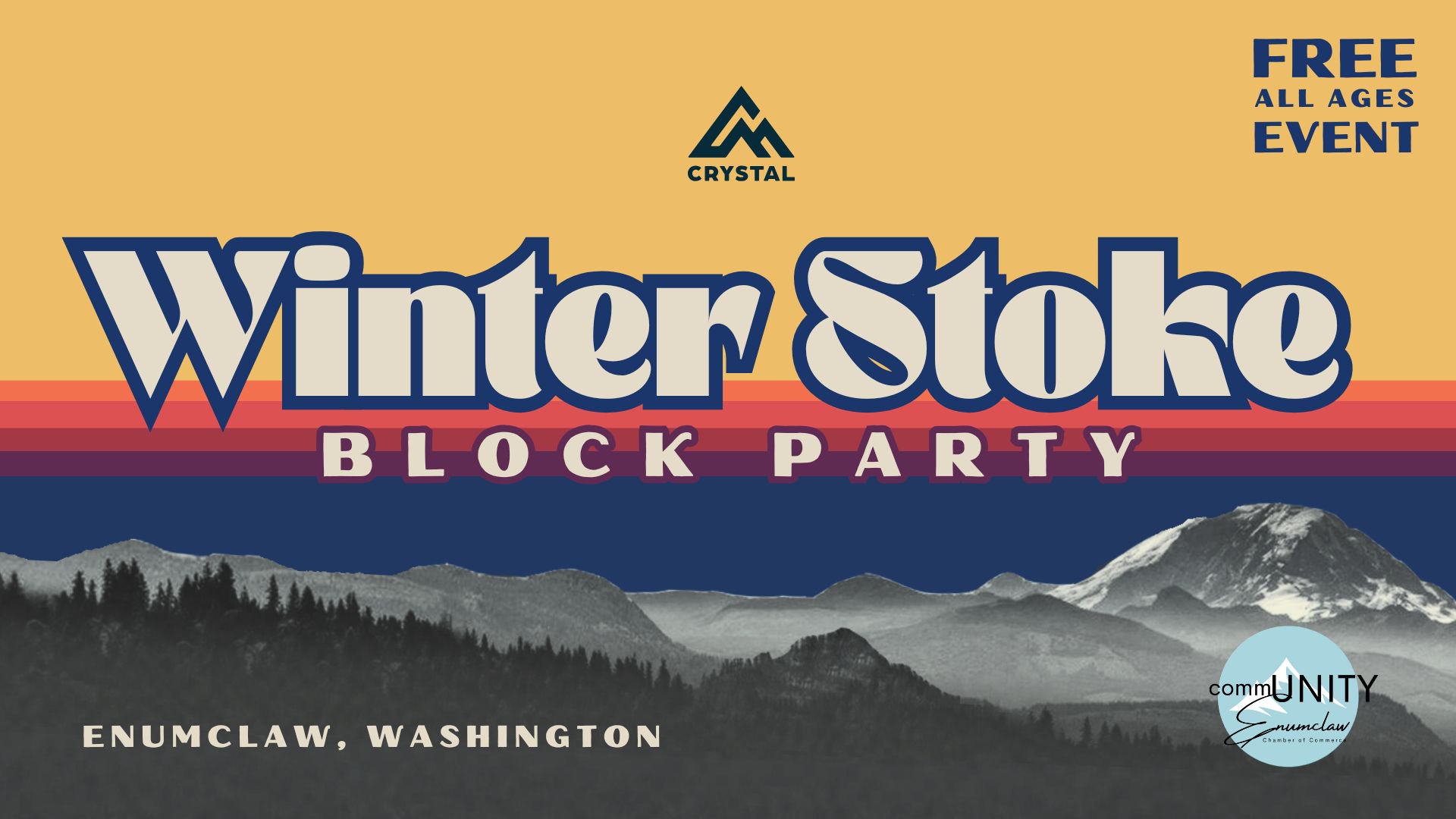 Winter Stoke Block Party at Crystal Mountain 2026 poster or cover
