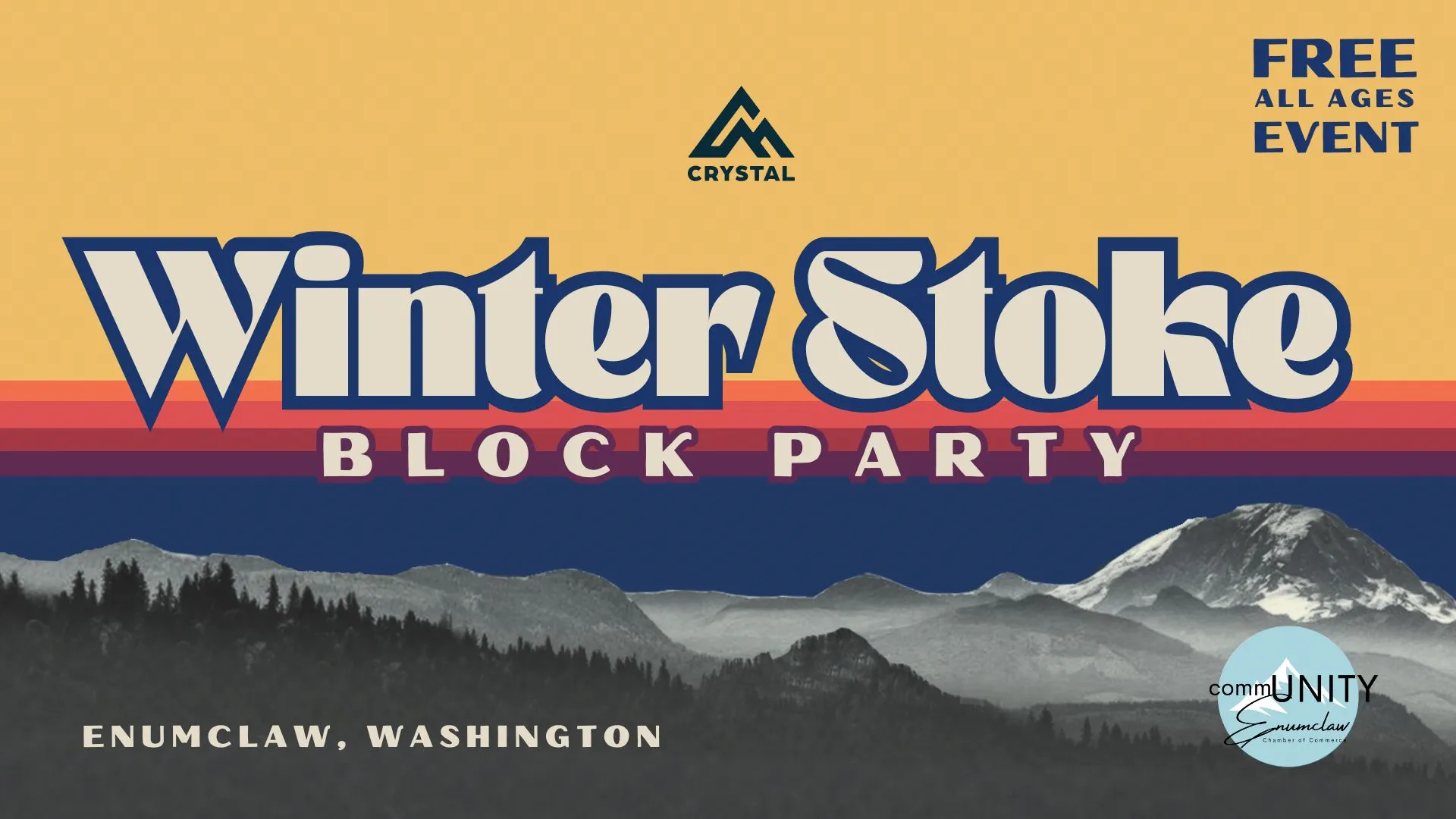 Winter Stoke Block Party at Crystal Mountain 2026 poster or cover