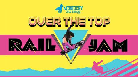 Neon 90s design Over the Top Rail Jam poster