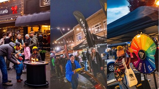 Composite image of Winter Stoke Block Party Activities