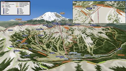Map of Crystal Mountain's summer hiking trails 