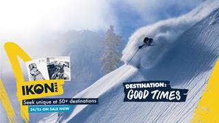 Ad for Ikon Pass. Destination Good Times. Seek Unique at 50+ destinations. 24/25 on sale now.