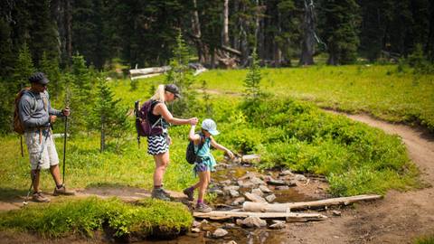 Family hiking