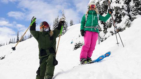 Skiers on Crystal Mountain