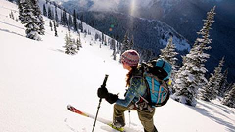 ski touring at Crystal Mountain